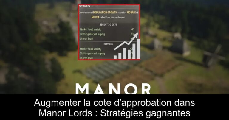 Augmenter la cote d'approbation dans Manor Lords : Stratégies gagnantes