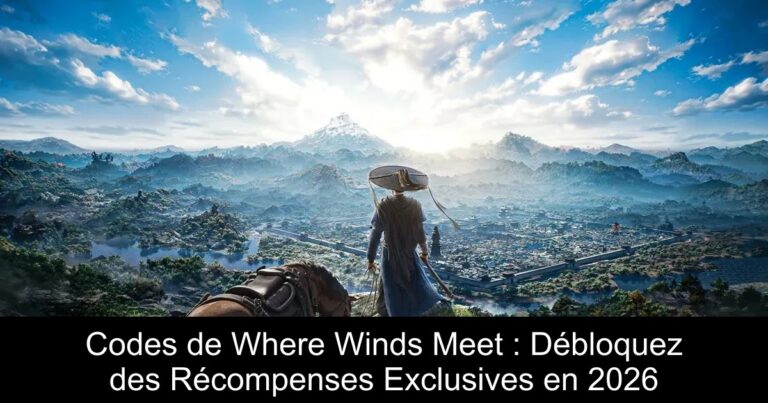 Codes de Where Winds Meet : Débloquez des Récompenses Exclusives en 2026