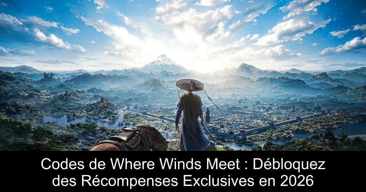 Codes de Where Winds Meet : Débloquez des Récompenses Exclusives en 2026