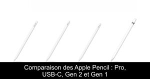 Comparaison des Apple Pencil : Pro, USB-C, Gen 2 et Gen 1