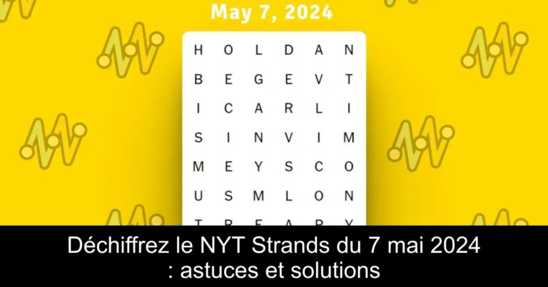 Déchiffrez le NYT Strands du 7 mai 2024 : astuces et solutions