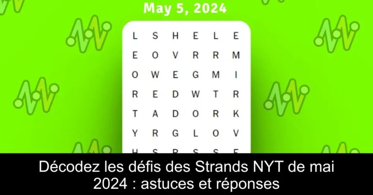 Décodez les défis des Strands NYT de mai 2024 : astuces et réponses