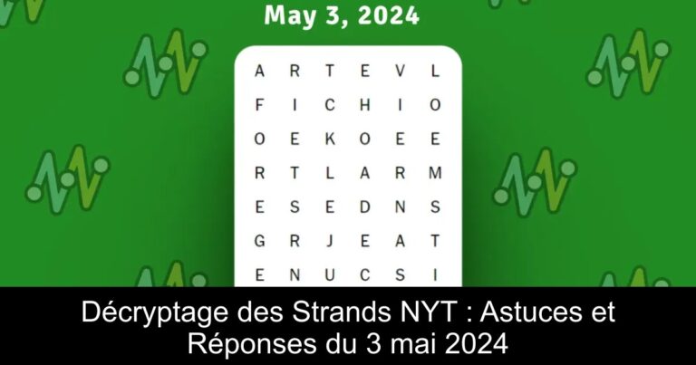Décryptage des Strands NYT : Astuces et Réponses du 3 mai 2024