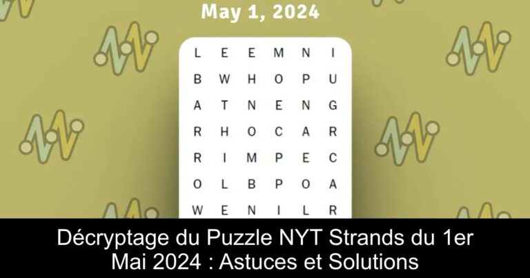 Décryptage du Puzzle NYT Strands du 1er Mai 2024 : Astuces et Solutions