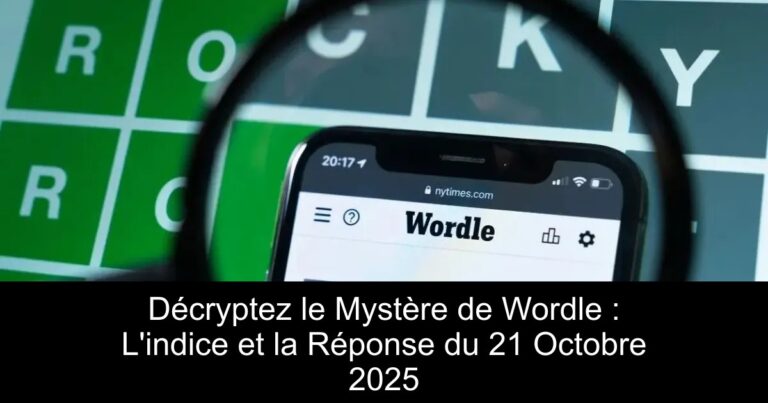 Décryptez le Mystère de Wordle : L&rsquo;indice et la Réponse du 21 Octobre 2025