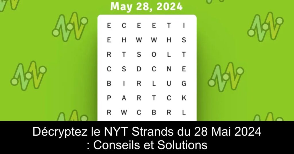 Décryptez le NYT Strands du 28 Mai 2024 : Conseils et Solutions