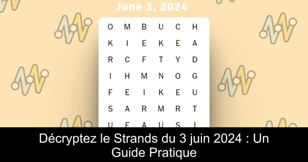 Décryptez le Strands du 3 juin 2024 : Un Guide Pratique