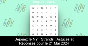 Déjouez le NYT Strands : Astuces et Réponses pour le 21 Mai 2024