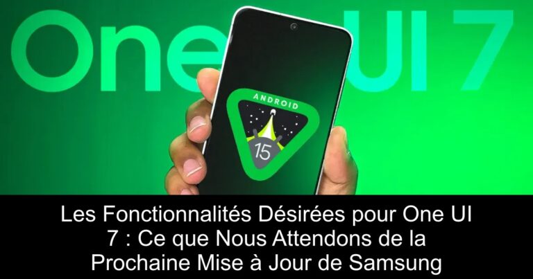 Les Fonctionnalités Désirées pour One UI 7 : Ce que Nous Attendons de la Prochaine Mise à Jour de Samsung