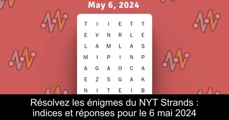Résolvez les énigmes du NYT Strands : indices et réponses pour le 6 mai 2024