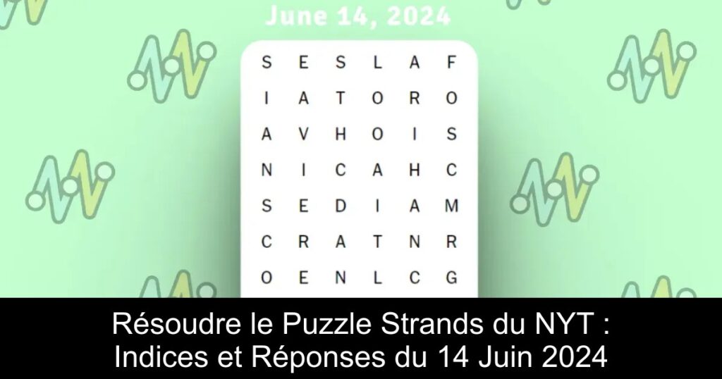 Résoudre le Puzzle Strands du NYT : Indices et Réponses du 14 Juin 2024
