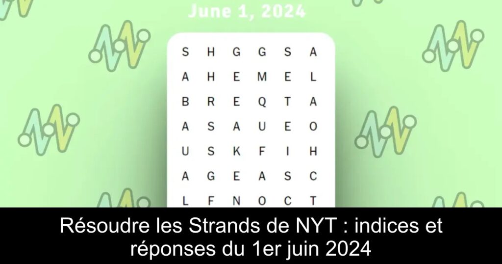 Résoudre les Strands de NYT : indices et réponses du 1er juin 2024