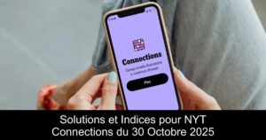 Solutions et Indices pour NYT Connections du 30 Octobre 2025