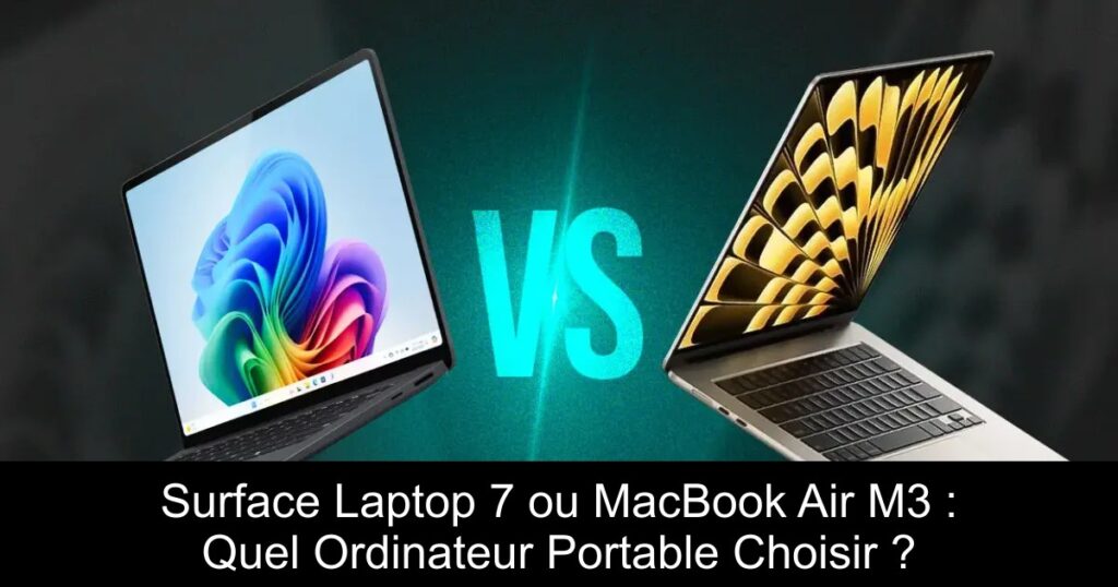 Surface Laptop 7 ou MacBook Air M3 : Quel Ordinateur Portable Choisir ?