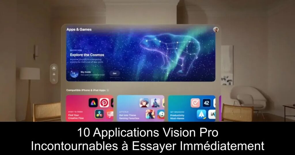 10 Applications Vision Pro Incontournables à Essayer Immédiatement