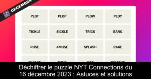 Déchiffrer le puzzle NYT Connections du 16 décembre 2023 : Astuces et solutions
