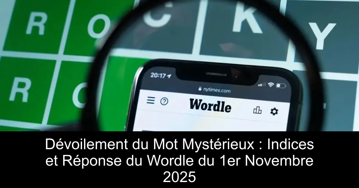 Dévoilement du Mot Mystérieux : Indices et Réponse du Wordle du 1er Novembre 2025