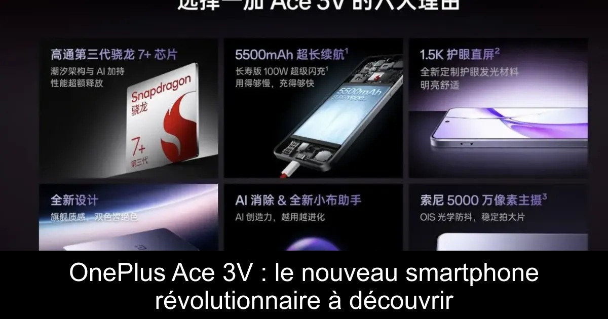 OnePlus Ace 3V : le nouveau smartphone révolutionnaire à découvrir