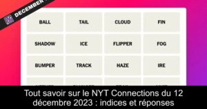 Tout savoir sur le NYT Connections du 12 décembre 2023 : indices et réponses