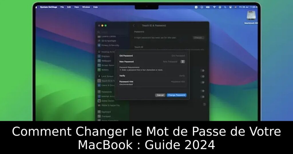 Comment Changer le Mot de Passe de Votre MacBook : Guide 2024