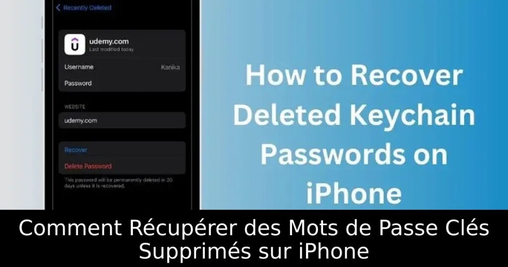 Comment Récupérer des Mots de Passe Clés Supprimés sur iPhone