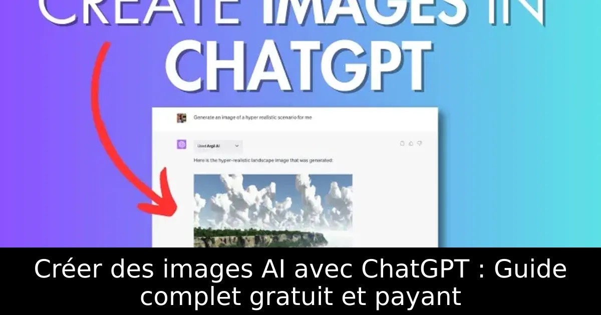 Créer des images AI avec ChatGPT : Guide complet gratuit et payant