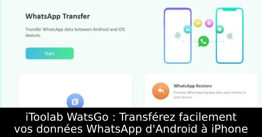 iToolab WatsGo : Transférez facilement vos données WhatsApp d&rsquo;Android à iPhone