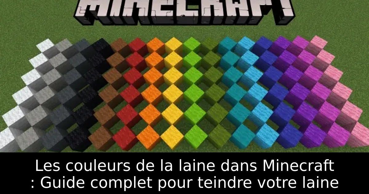 Les couleurs de la laine dans Minecraft : Guide complet pour teindre votre laine