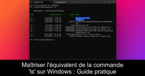 Maîtriser l&rsquo;équivalent de la commande &lsquo;ls&rsquo; sur Windows : Guide pratique