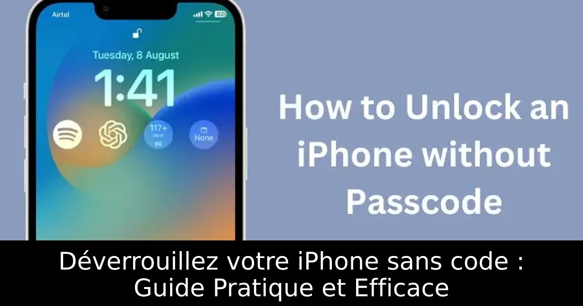 Déverrouillez votre iPhone sans code : Guide Pratique et Efficace