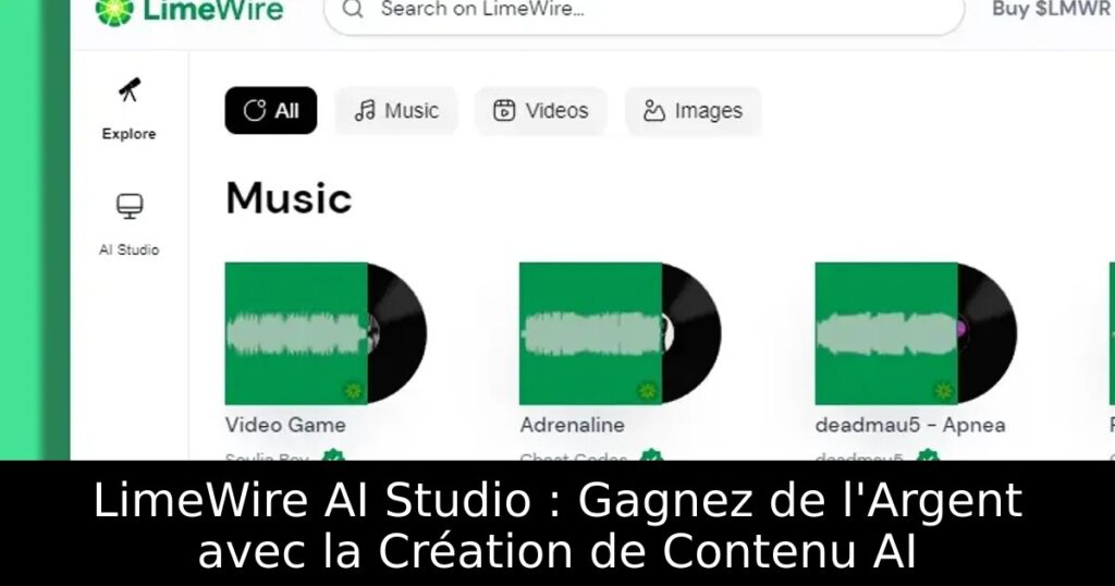 LimeWire AI Studio : Gagnez de l&rsquo;Argent avec la Création de Contenu AI