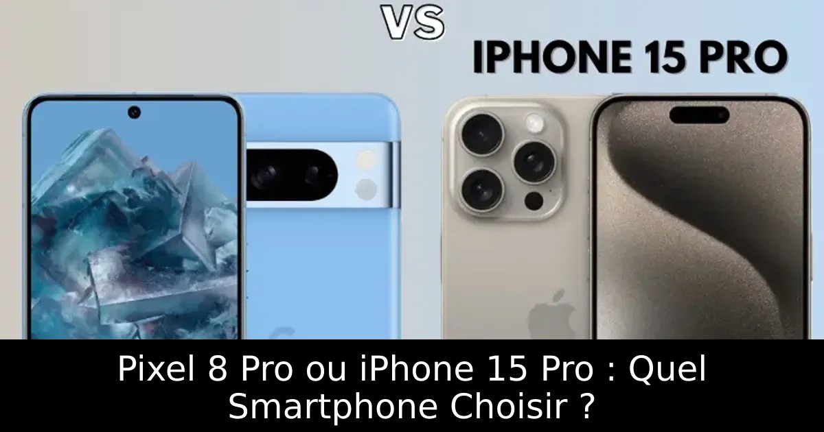 Pixel 8 Pro ou iPhone 15 Pro : Quel Smartphone Choisir ?