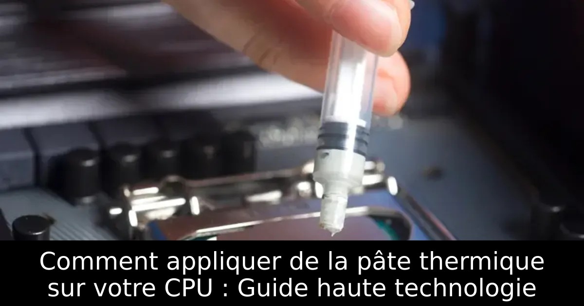 Comment appliquer de la pâte thermique sur votre CPU : Guide haute technologie