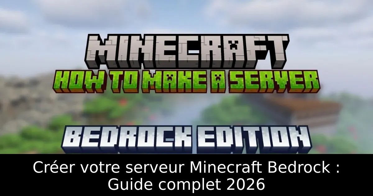Créer votre serveur Minecraft Bedrock : Guide complet 2026