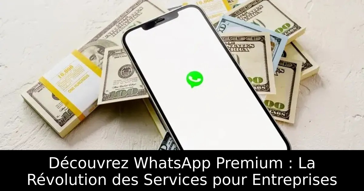 Découvrez WhatsApp Premium : La Révolution des Services pour Entreprises