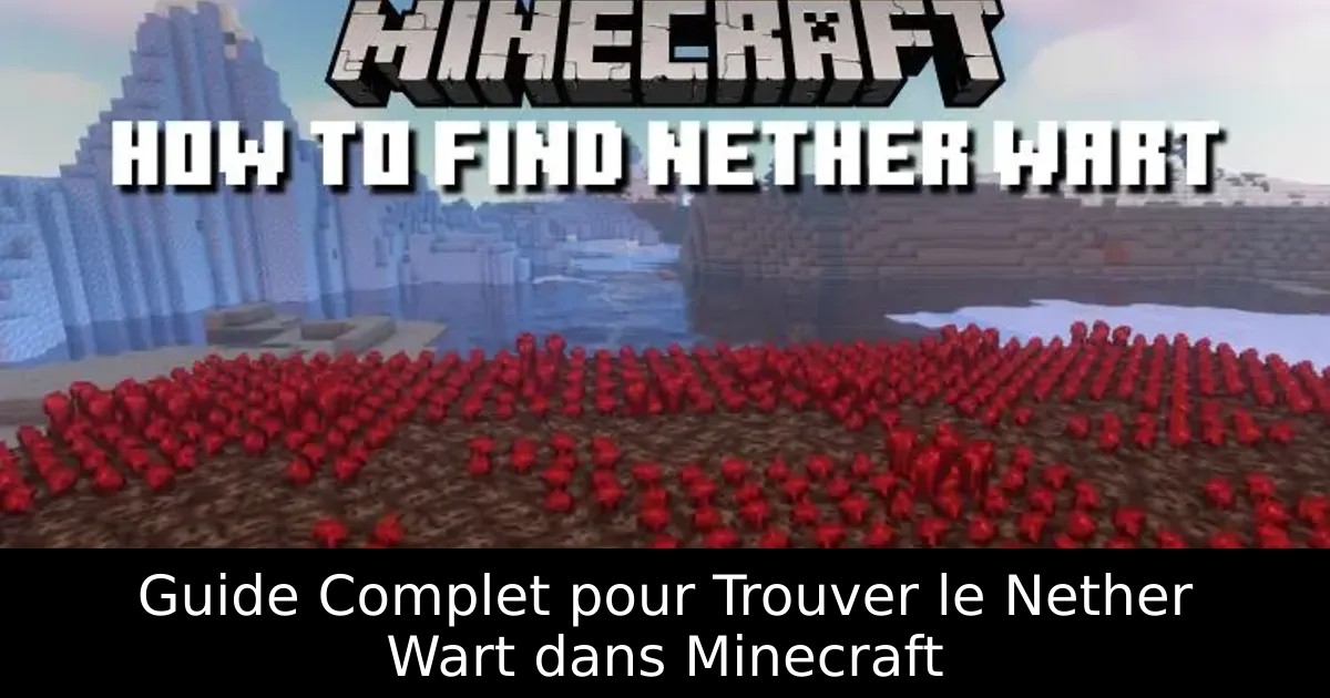 Guide Complet pour Trouver le Nether Wart dans Minecraft
