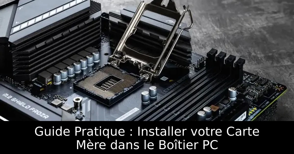 Guide Pratique : Installer votre Carte Mère dans le Boîtier PC