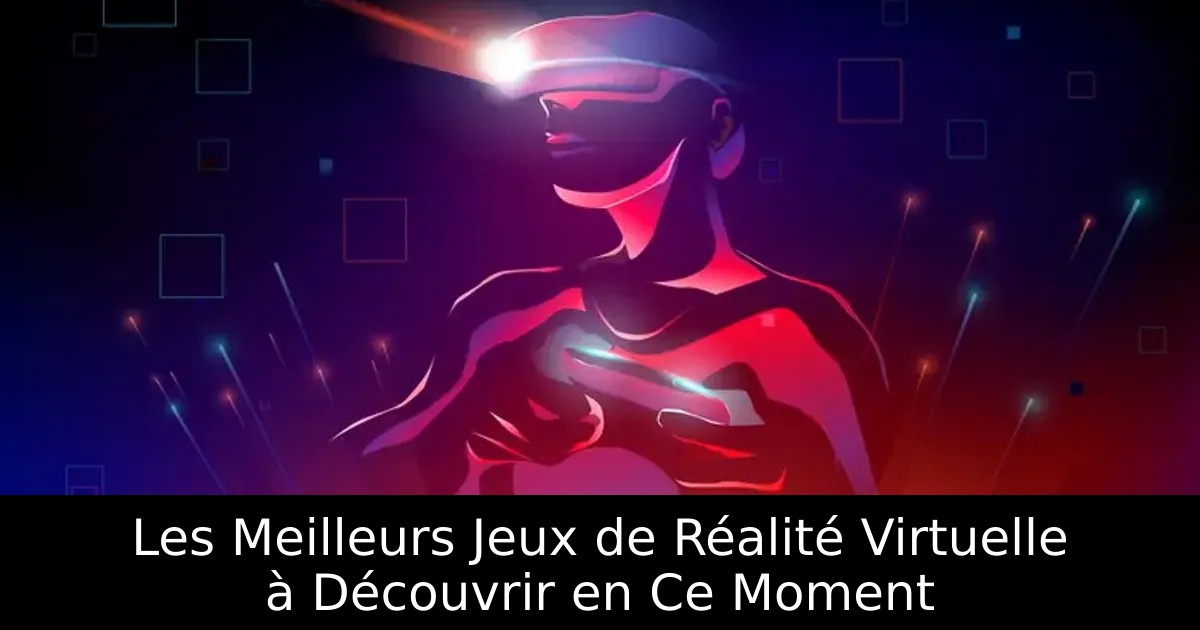Les Meilleurs Jeux de Réalité Virtuelle à Découvrir en Ce Moment
