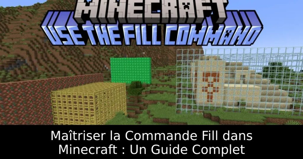 Maîtriser la Commande Fill dans Minecraft : Un Guide Complet