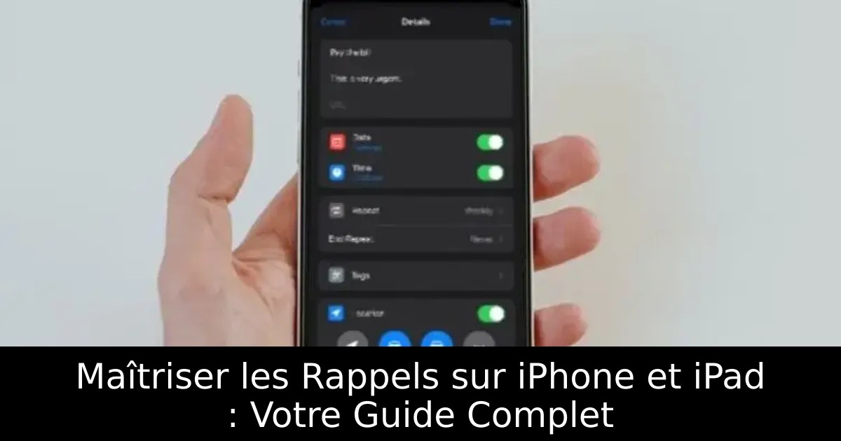 Maîtriser les Rappels sur iPhone et iPad : Votre Guide Complet