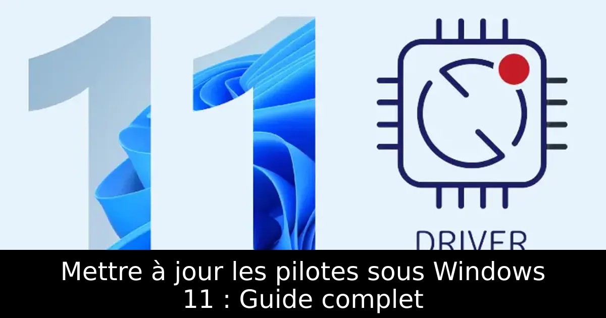 Mettre à jour les pilotes sous Windows 11 : Guide complet