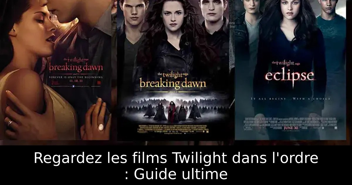 Regardez les films Twilight dans l&rsquo;ordre : Guide ultime