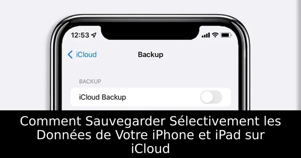 Comment Sauvegarder Sélectivement les Données de Votre iPhone et iPad sur iCloud