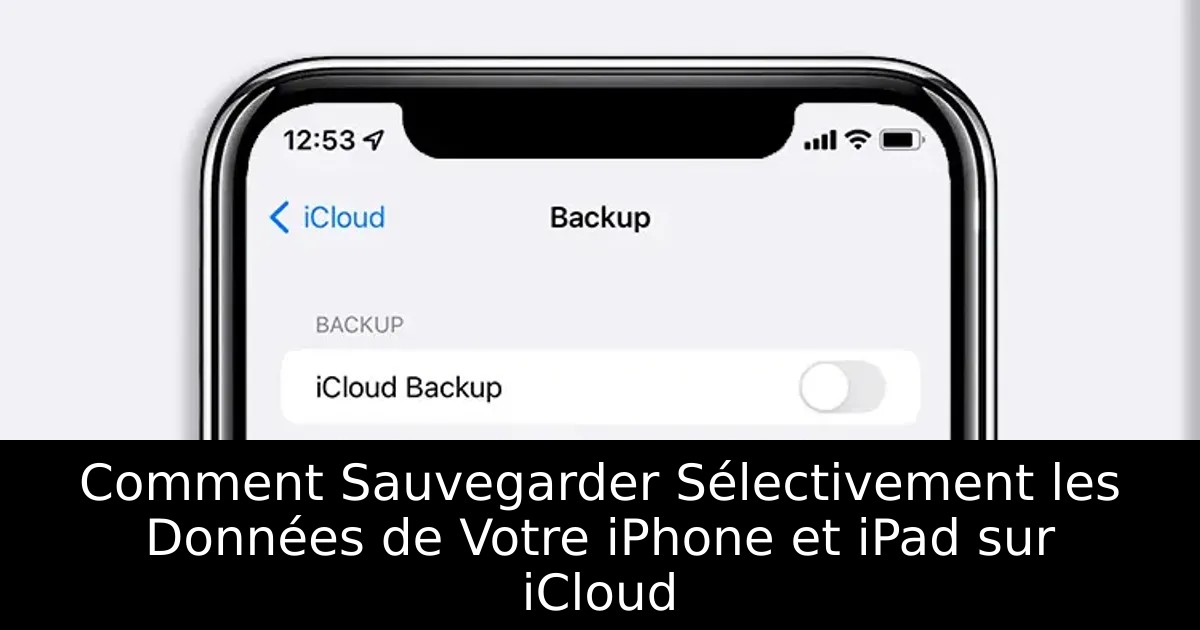 Comment Sauvegarder Sélectivement les Données de Votre iPhone et iPad sur iCloud