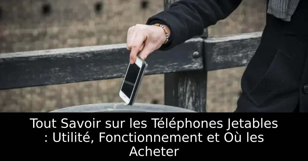 Tout Savoir sur les Téléphones Jetables : Utilité, Fonctionnement et Où les Acheter