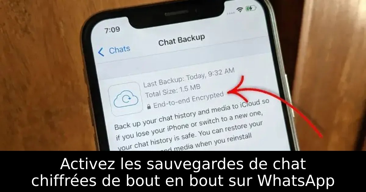 Activez les sauvegardes de chat chiffrées de bout en bout sur WhatsApp