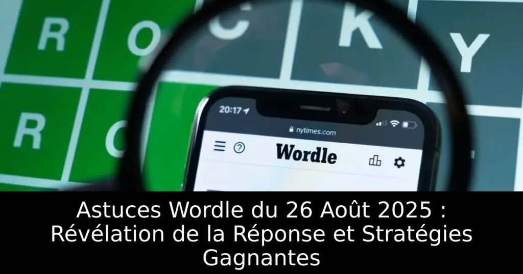 Astuces Wordle du 26 Août 2025 : Révélation de la Réponse et Stratégies Gagnantes