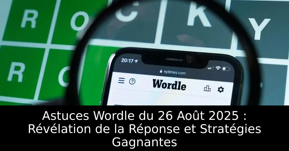 Astuces Wordle du 26 Août 2025 : Révélation de la Réponse et Stratégies Gagnantes