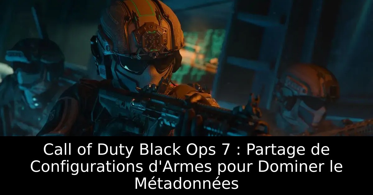 Call of Duty Black Ops 7 : Partage de Configurations d&rsquo;Armes pour Dominer le Métadonnées