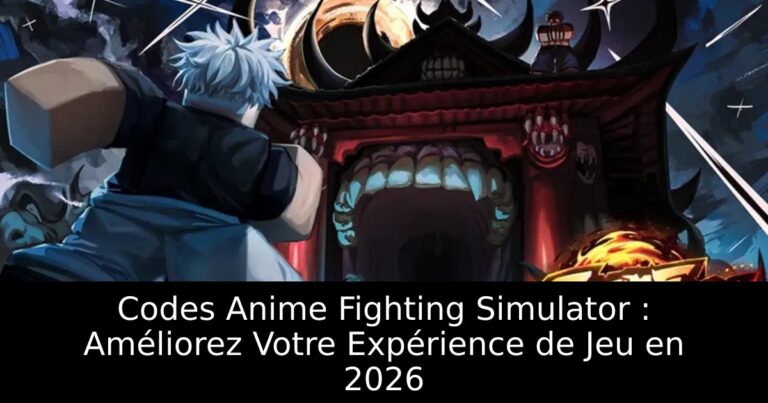 Codes Anime Fighting Simulator : Améliorez Votre Expérience de Jeu en 2026